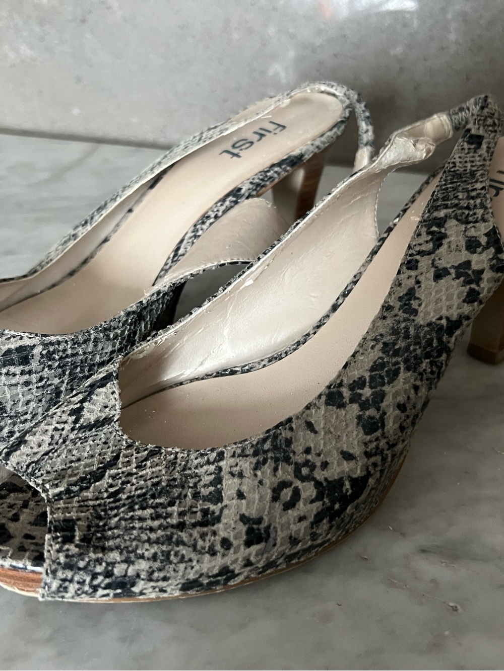 First Snake Skin Heels